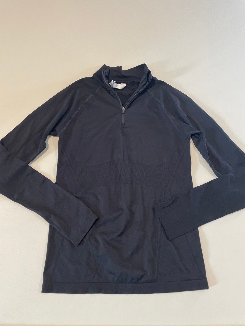 Athleta Lightweight Quarter Zip Activewear Top Size S Black